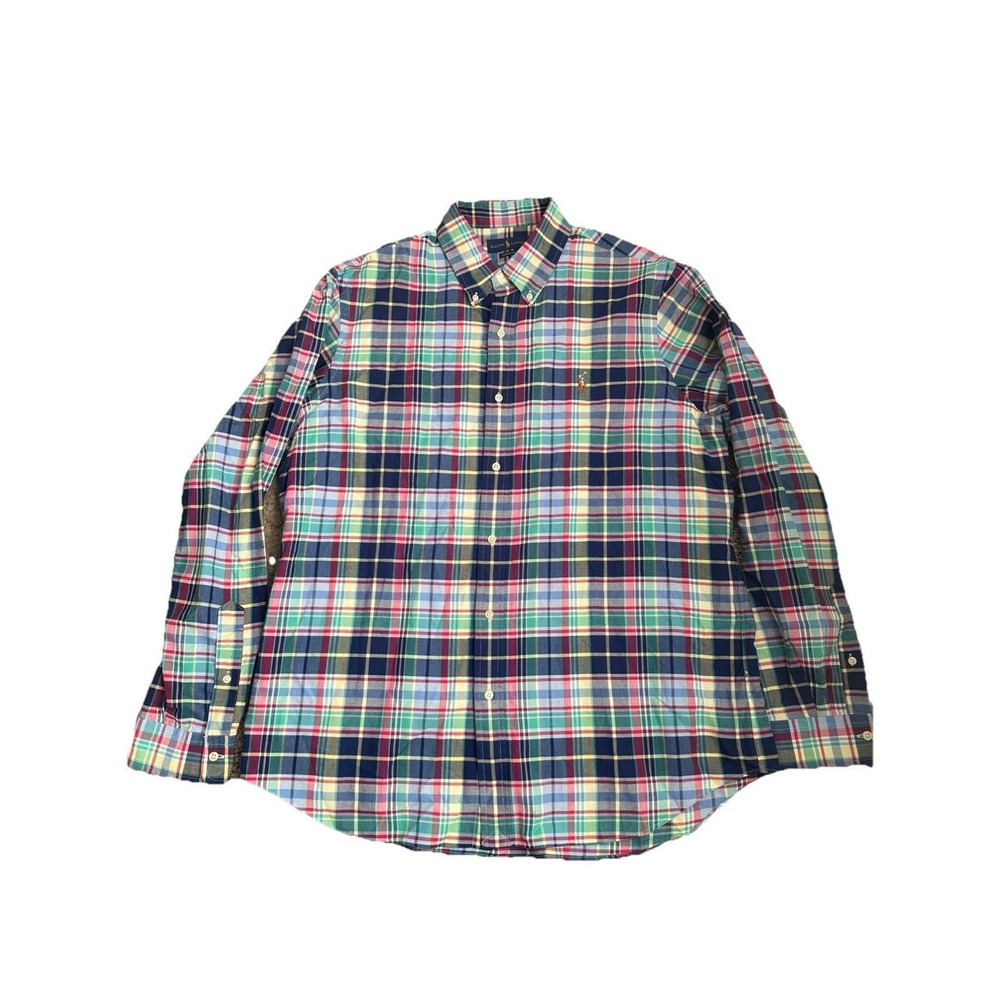 Ralph Lauren Men's Blue |Yellow | Pink |Plaid Classic‎ Fit Button Down Size Xl